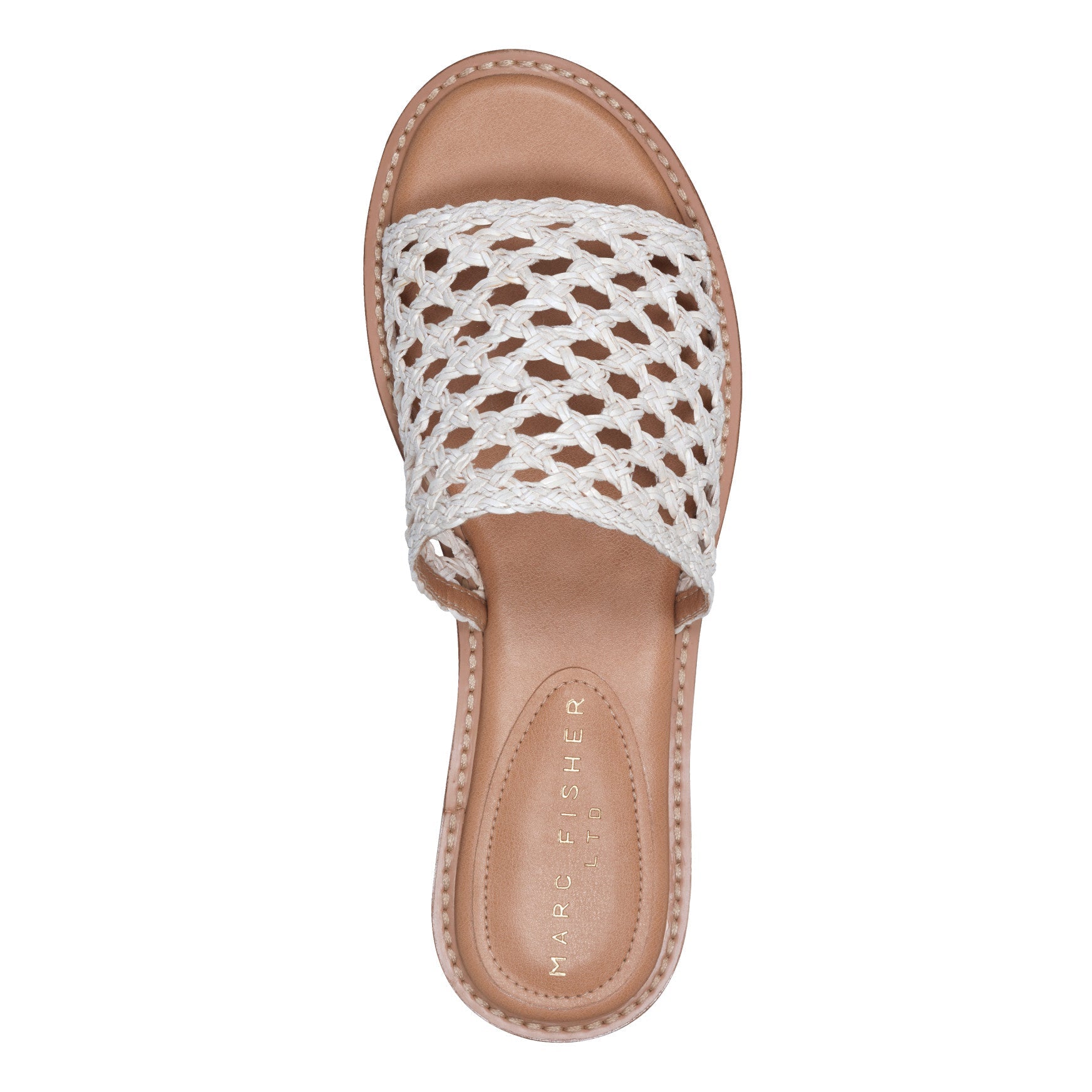Marc Fisher Glynne Woven Flat Sandal - White