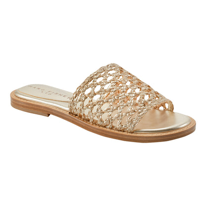 Marc Fisher Glynne Woven Flat Sandal - Gold