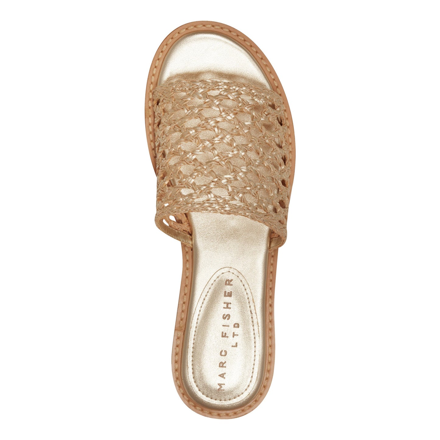 Marc Fisher Glynne Woven Flat Sandal - Gold