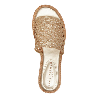 Marc Fisher Glynne Woven Flat Sandal - Gold