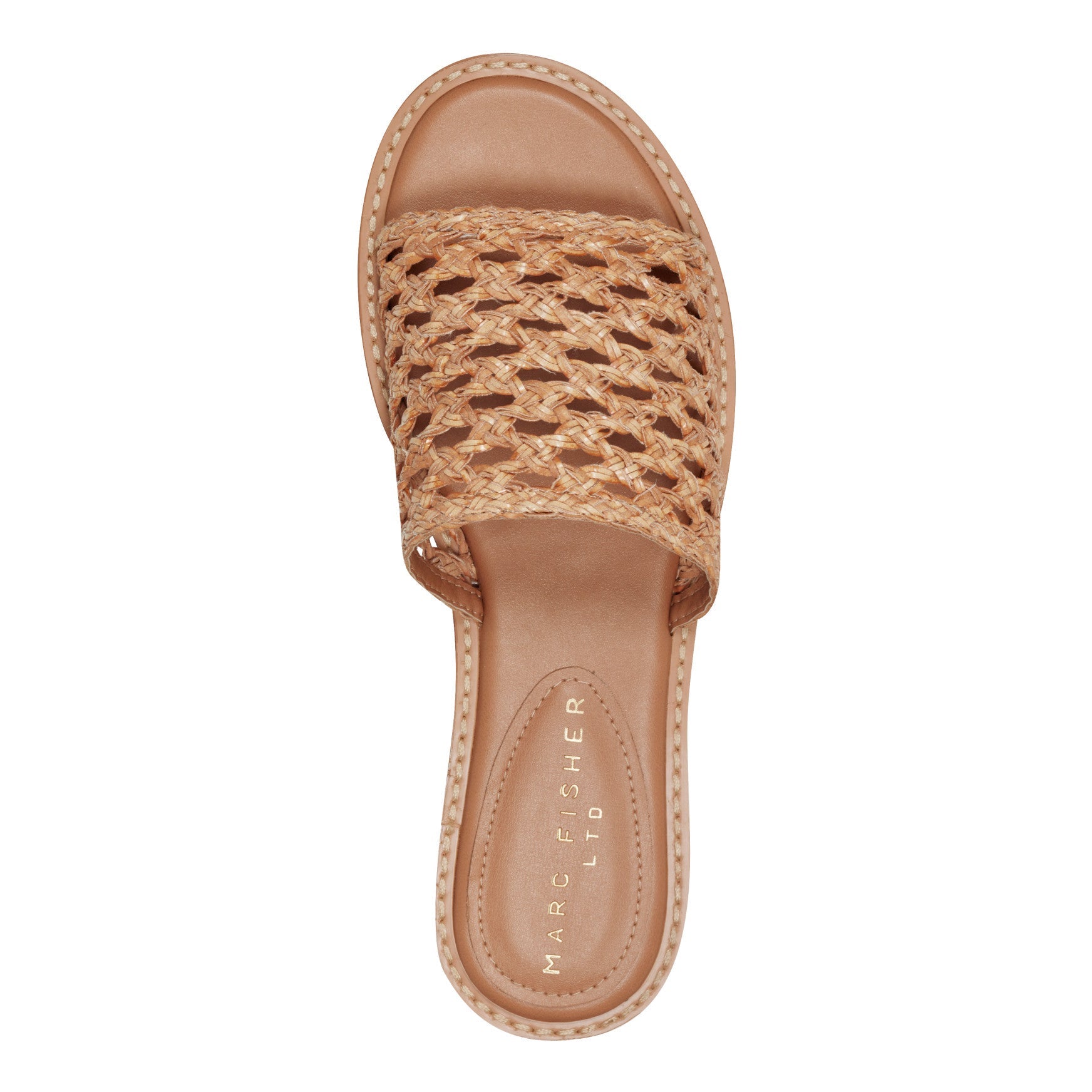 Marc Fisher Glynne Woven Flat Sandal - Brown