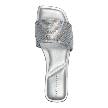 Marc Fisher Murphy Flat Sandal - Silver