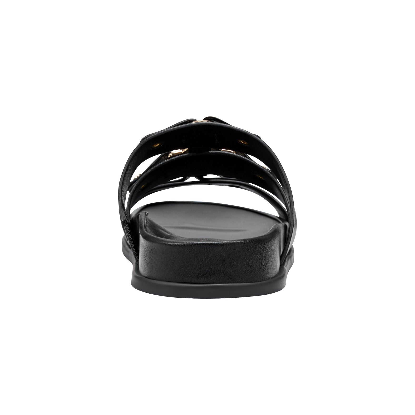 Marc Fisher Verity Flat Leather Footbed Sandal - Black Leather