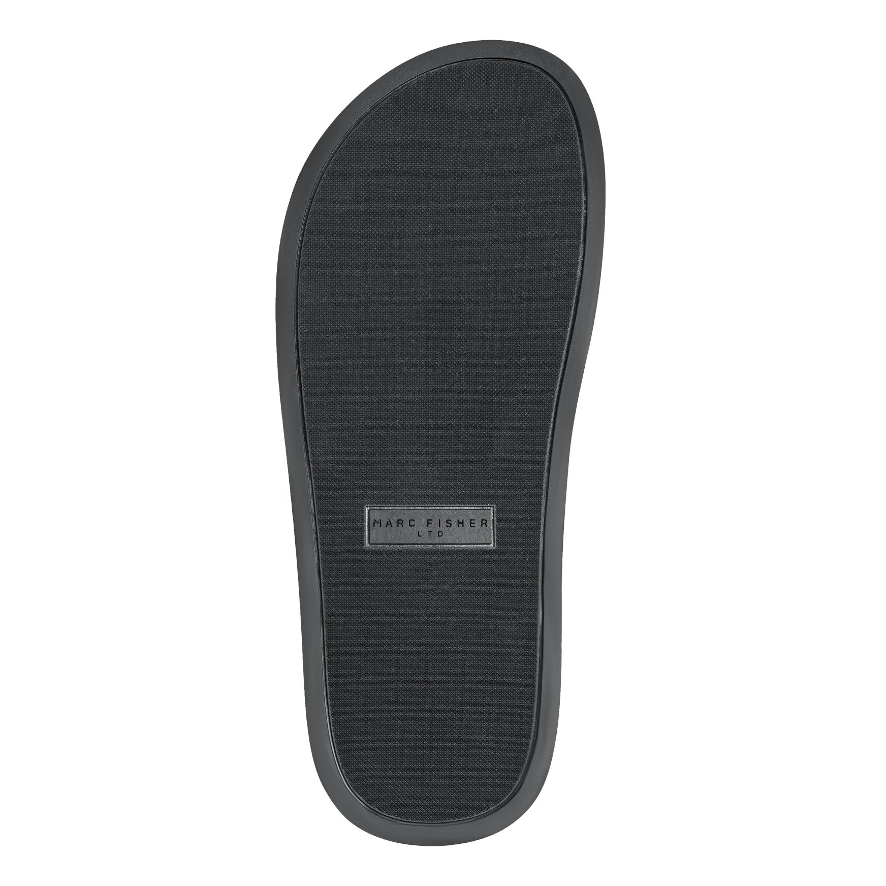 Marc Fisher Verity Flat Leather Footbed Sandal - Black Leather