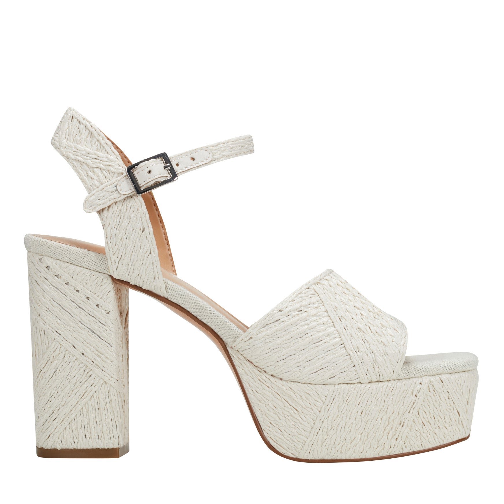 Marc Fisher Calyn Platform Sandal - White Raffia
