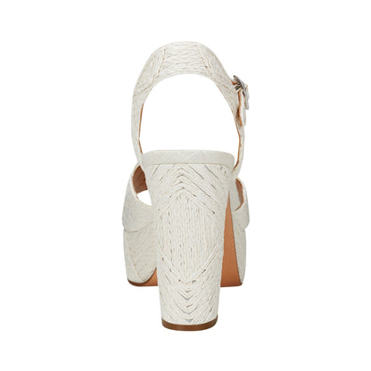 Marc Fisher Calyn Platform Sandal - White Raffia