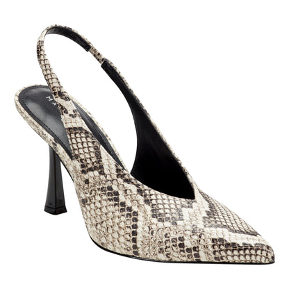 Marc Fisher Esther Leather Slingback Pump - Snake Print Multi Leather