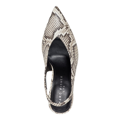 Marc Fisher Esther Leather Slingback Pump - Snake Print Multi Leather