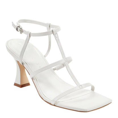 Marc Fisher Dennie Strappy Leather Dress Sandal - White Leather