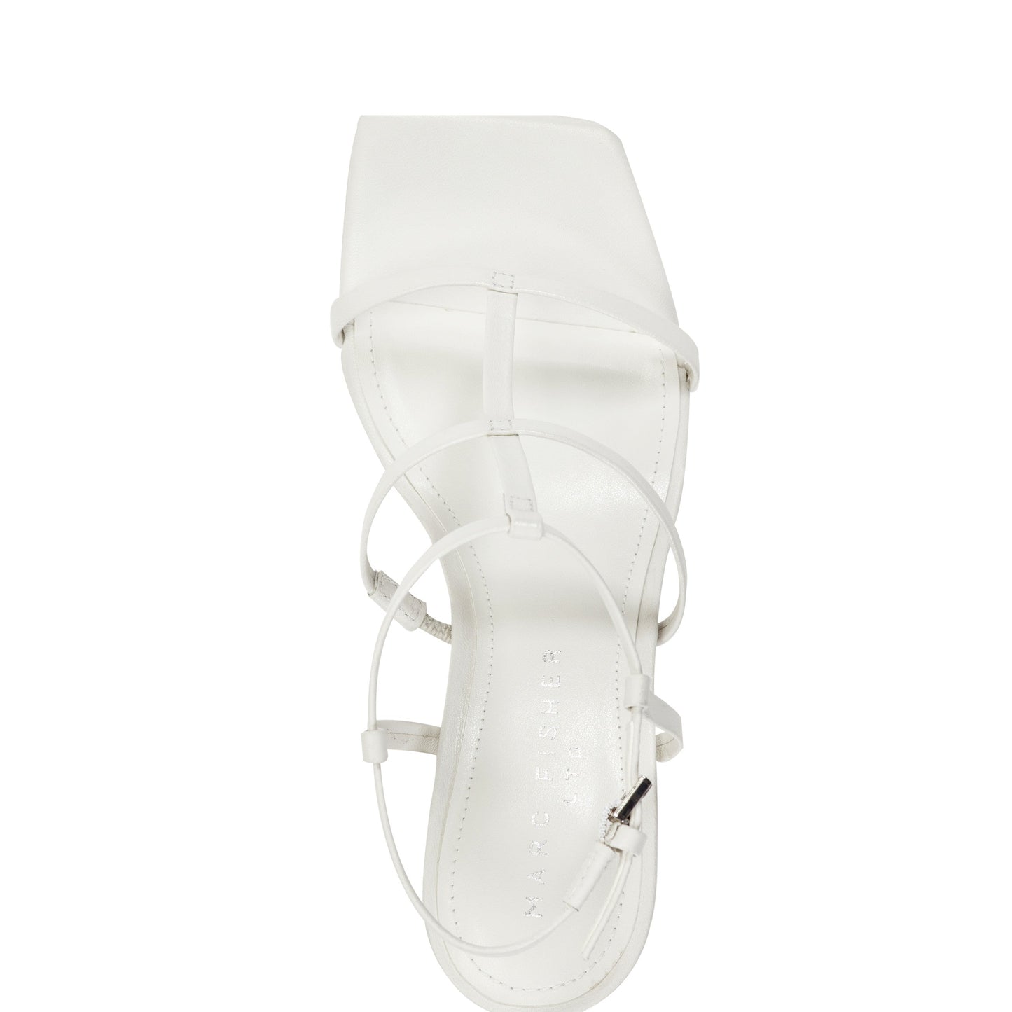 Marc Fisher Dennie Strappy Leather Dress Sandal - White Leather