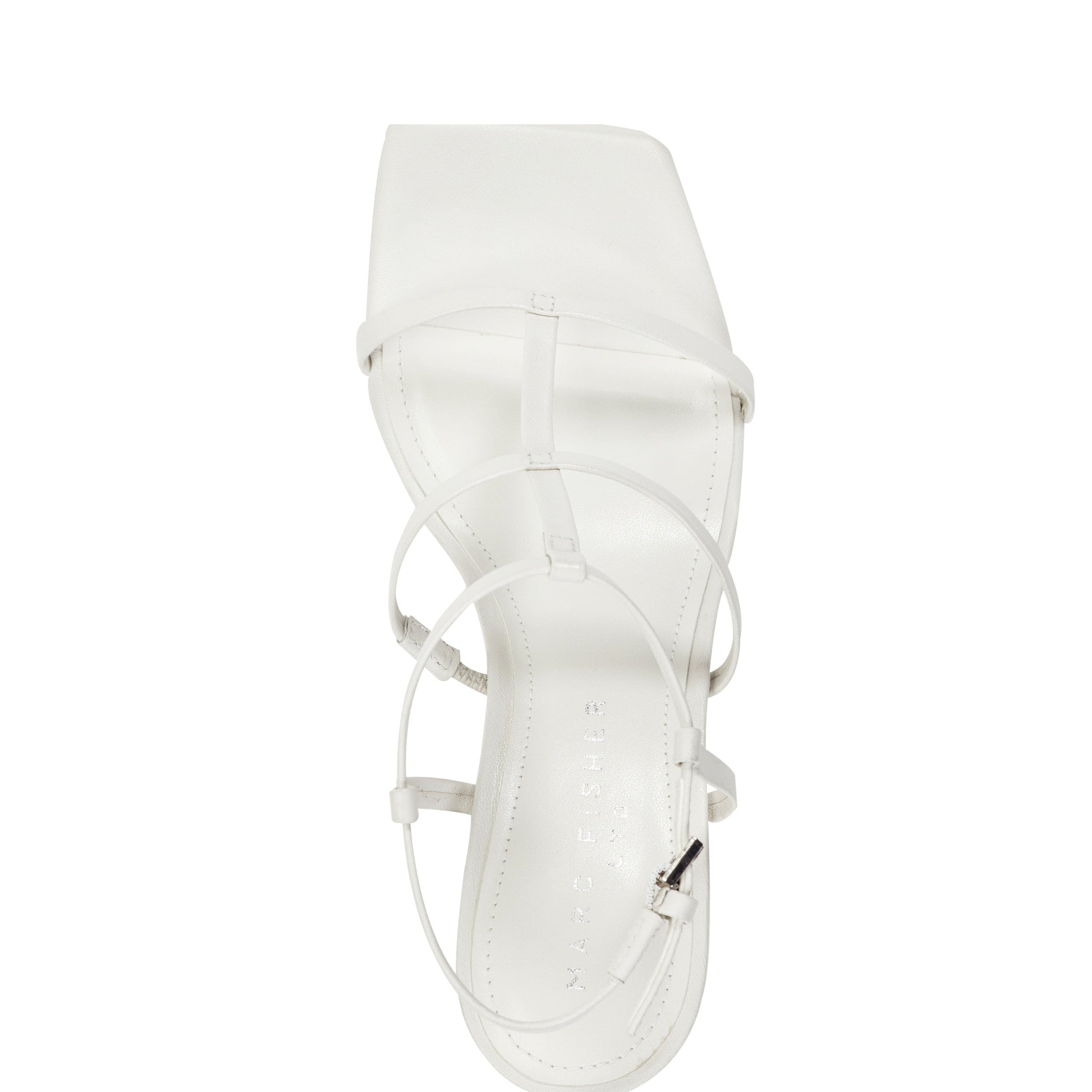 Marc Fisher Dennie Strappy Leather Dress Sandal - White Leather