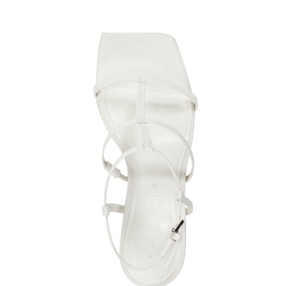 Marc Fisher Dennie Strappy Leather Dress Sandal - White Leather