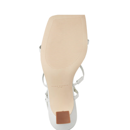 Marc Fisher Dennie Strappy Leather Dress Sandal - White Leather