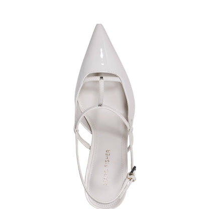 Marc Fisher Remmi Strappy Slingback Pump - White Patent