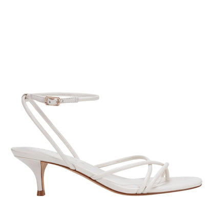 Marc Fisher Ballen Leather Ankle Strap Sandal - White Leather