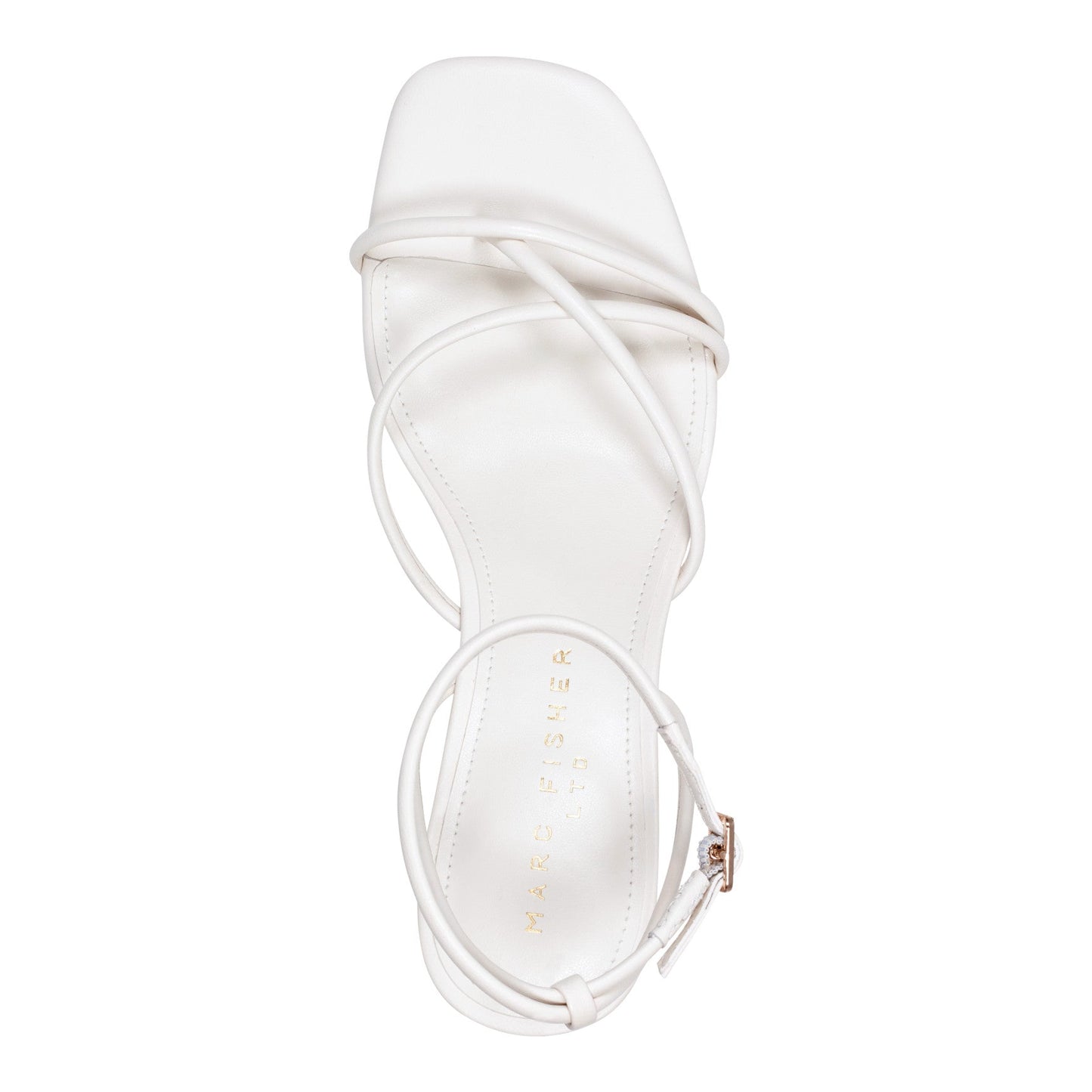 Marc Fisher Ballen Leather Ankle Strap Sandal - White Leather