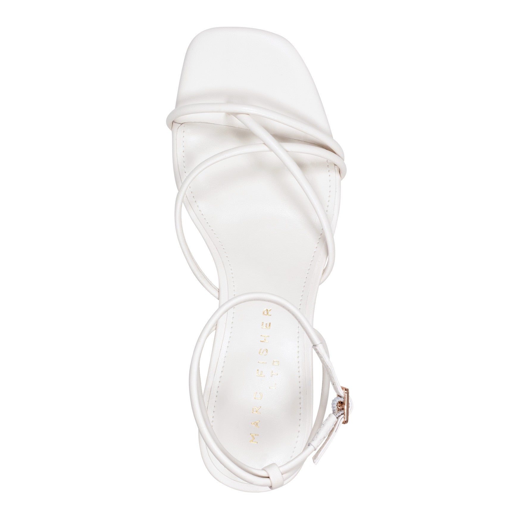 Marc Fisher Ballen Leather Ankle Strap Sandal - White Leather