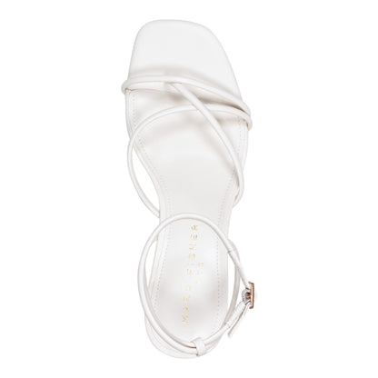 Marc Fisher Ballen Leather Ankle Strap Sandal - White Leather