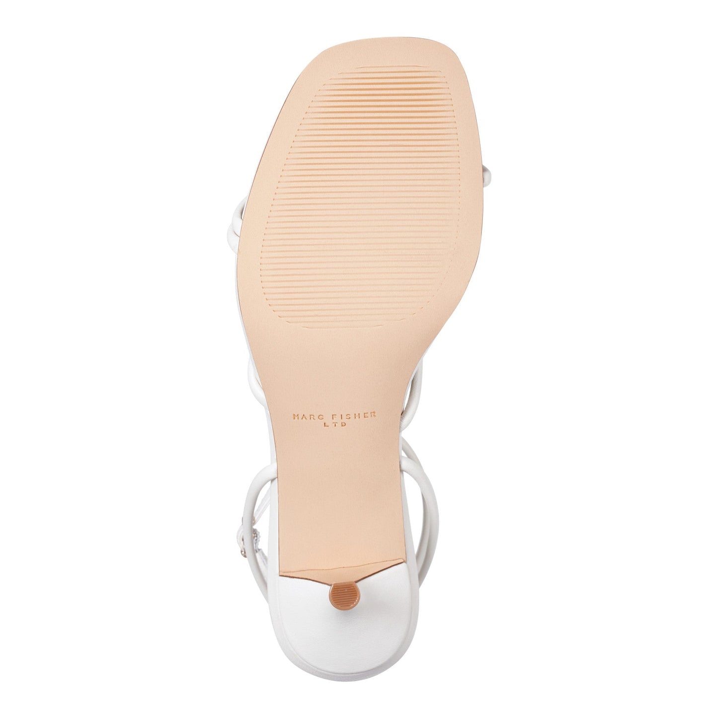 Marc Fisher Ballen Leather Ankle Strap Sandal - White Leather