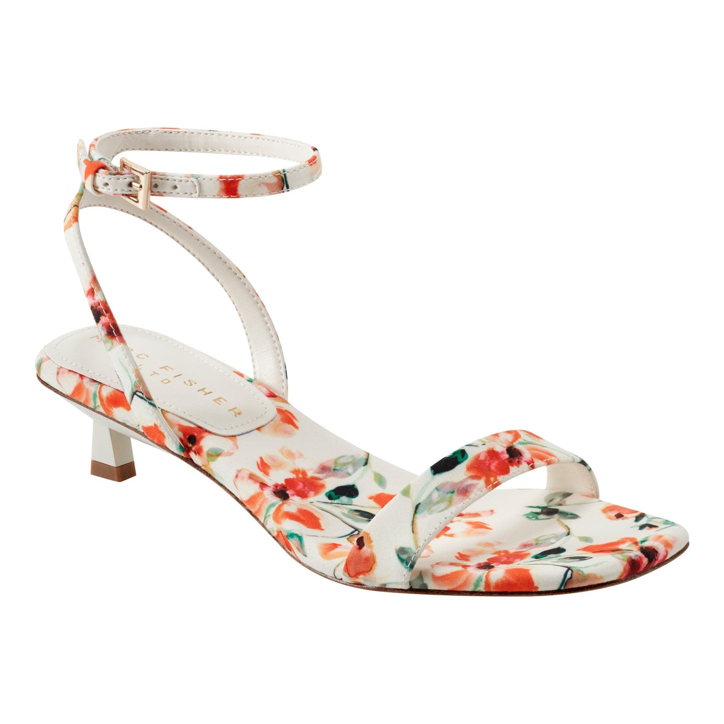 Marc Fisher Alona Ankle Strap Sandal - White Floral