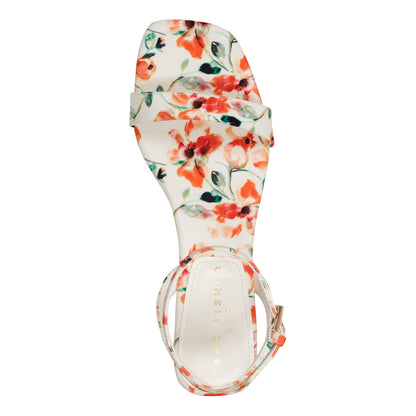 Marc Fisher Alona Ankle Strap Sandal - White Floral