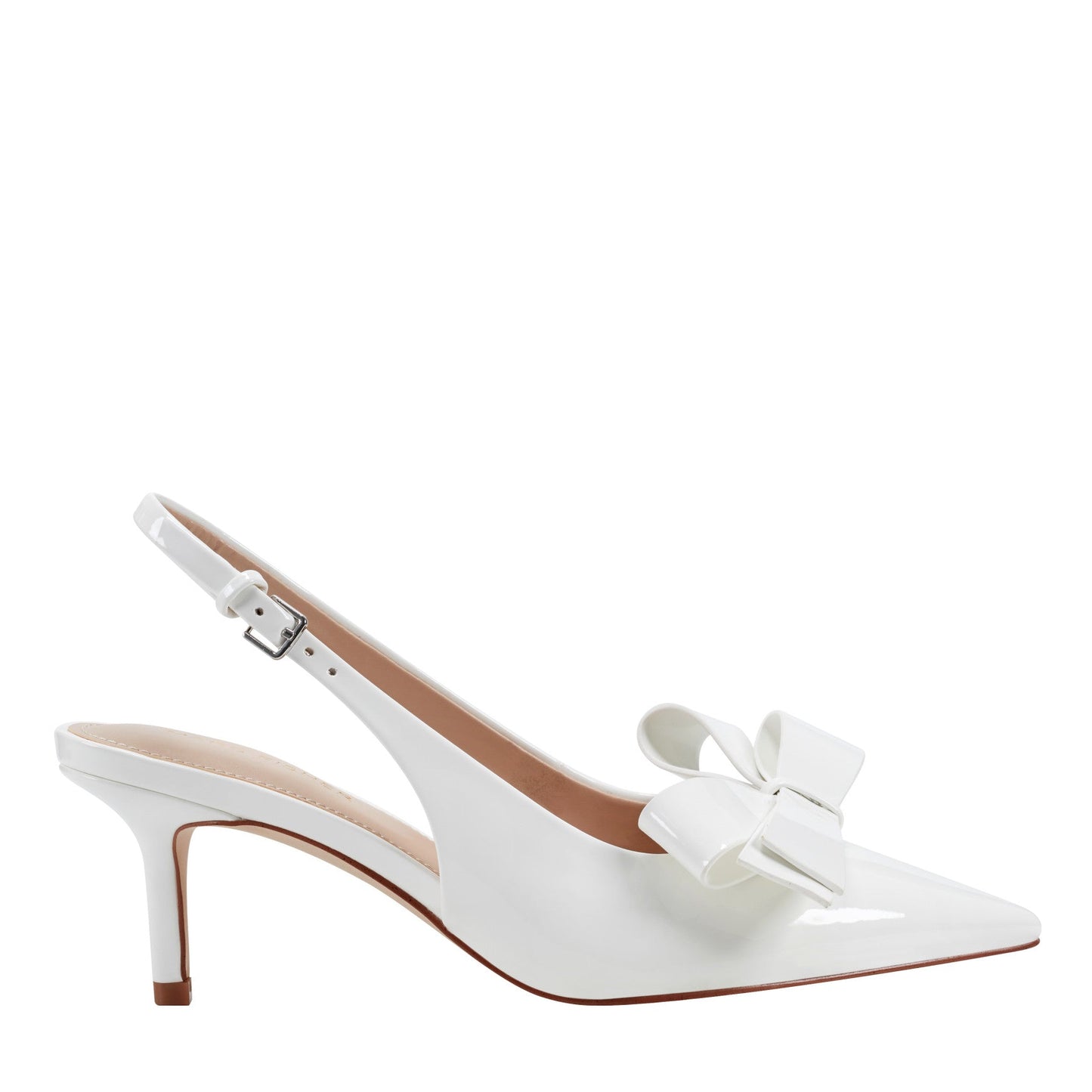Marc Fisher Allon Bow Slingback Pump - White Patent