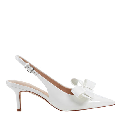 Marc Fisher Allon Bow Slingback Pump - White Patent