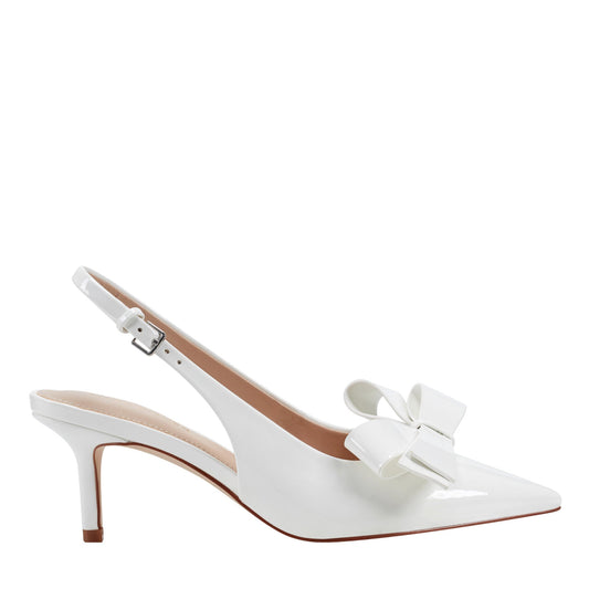 Marc Fisher Allon Bow Slingback Pump - White Patent