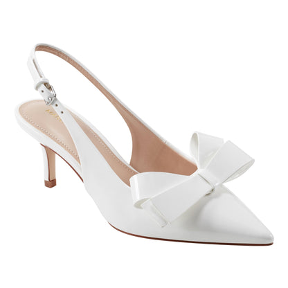 Marc Fisher Allon Bow Slingback Pump - White Patent