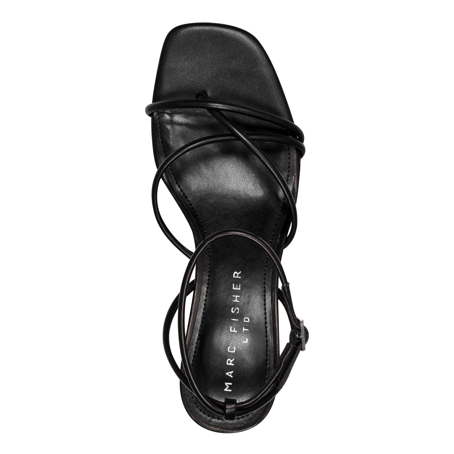 Marc Fisher Ballen Leather Ankle Strap Sandal - Black Leather