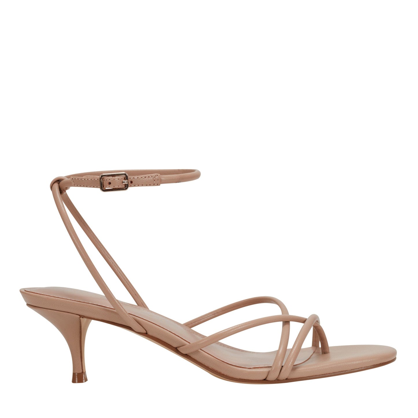 Marc Fisher Ballen Leather Ankle Strap Sandal - Natural Leather