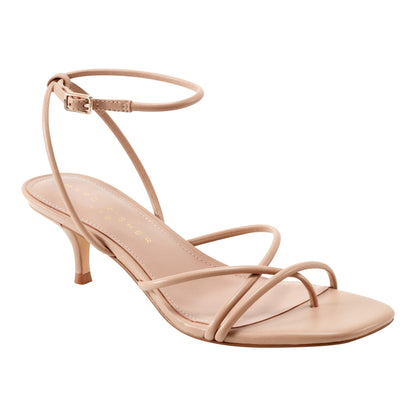 Marc Fisher Ballen Leather Ankle Strap Sandal - Natural Leather