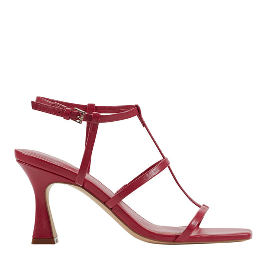 Marc Fisher Dennie Strappy Leather Dress Sandal - Dark Pink Leather