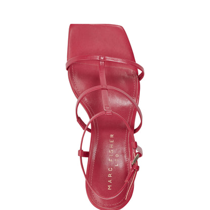 Marc Fisher Dennie Strappy Leather Dress Sandal - Dark Pink Leather