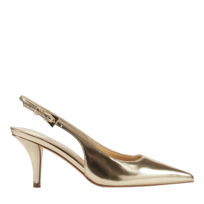 Marc Fisher Dorie Leather Slingback Pump - Gold Metallic Leather