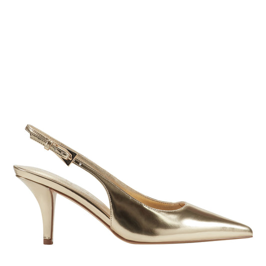 Marc Fisher Dorie Leather Slingback Pump - Gold Metallic Leather