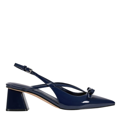 Marc Fisher Laily Bow Slingback Pump - Navy Patent