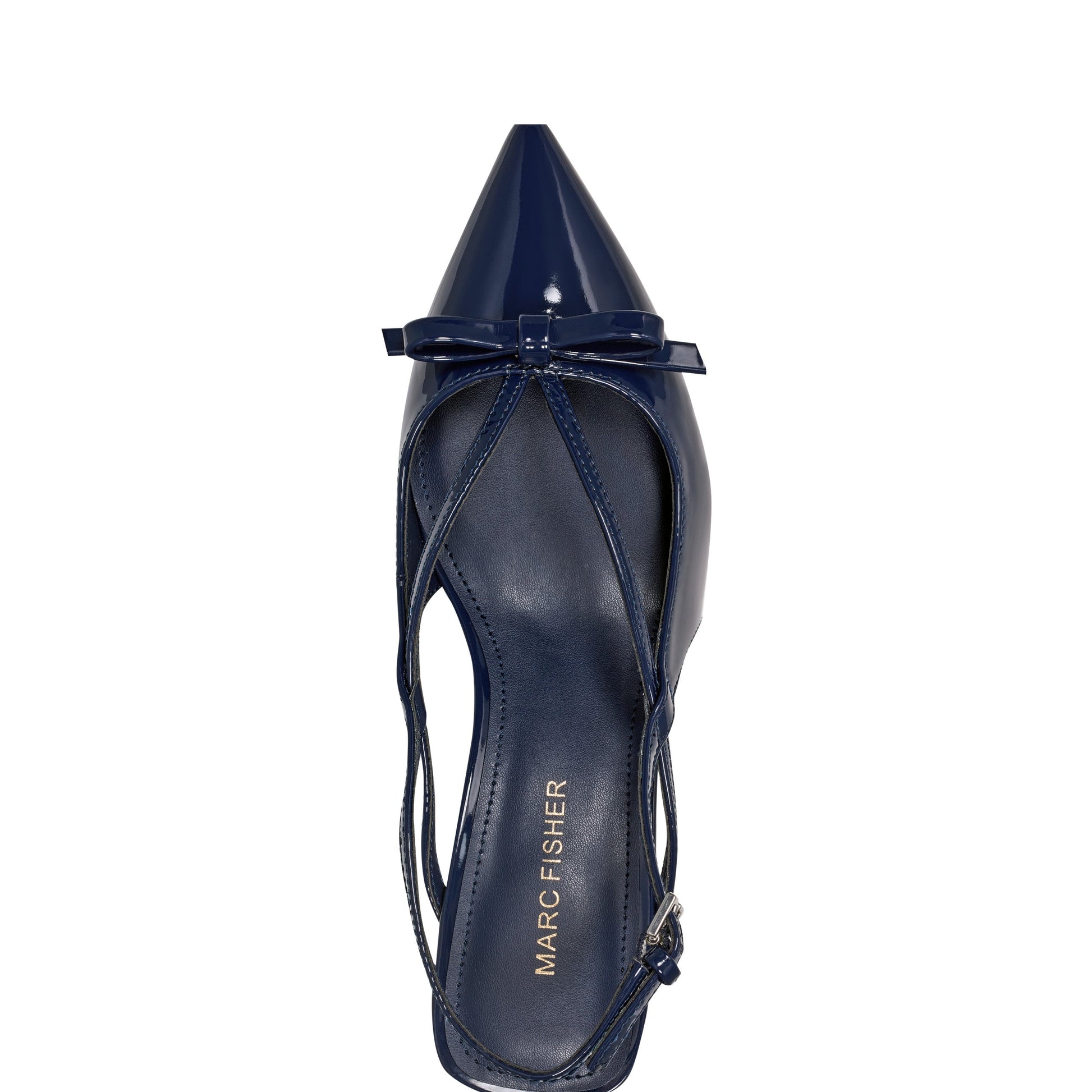 Marc Fisher Laily Bow Slingback Pump - Navy Patent