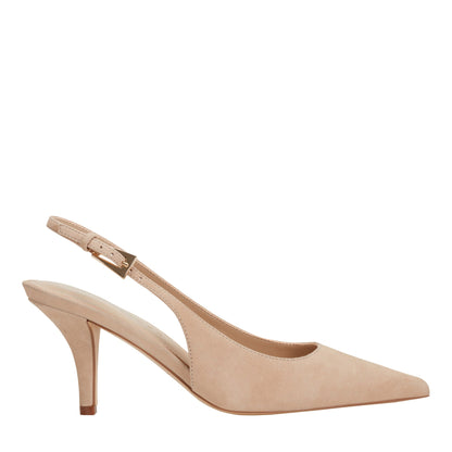 Marc Fisher Dorie Leather Slingback Pump - Light Natural Suede