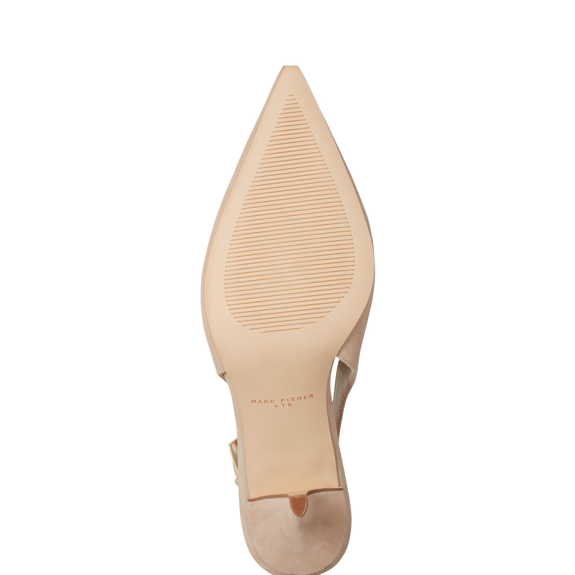 Marc Fisher Dorie Leather Slingback Pump - Light Natural Suede