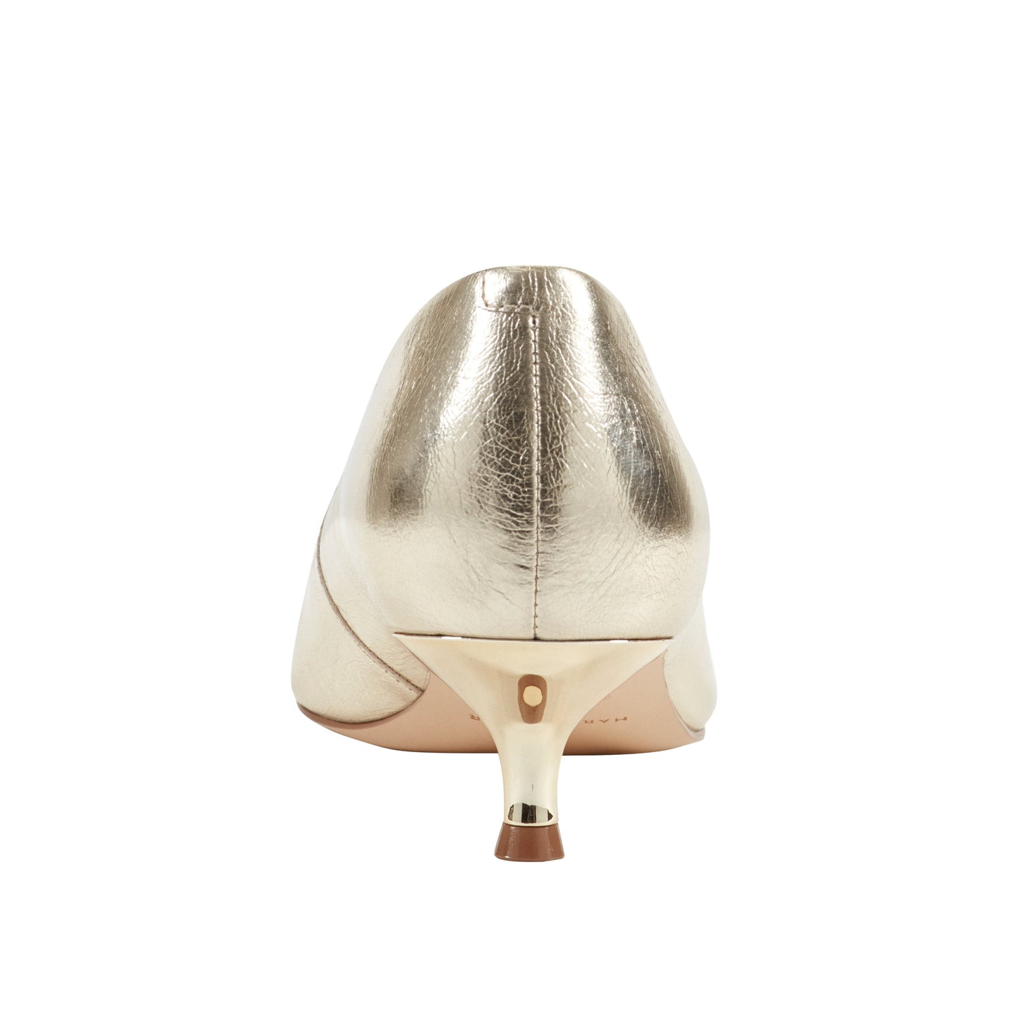 Marc Fisher Cecile Leather Kitten Heel Pump - Gold Leather