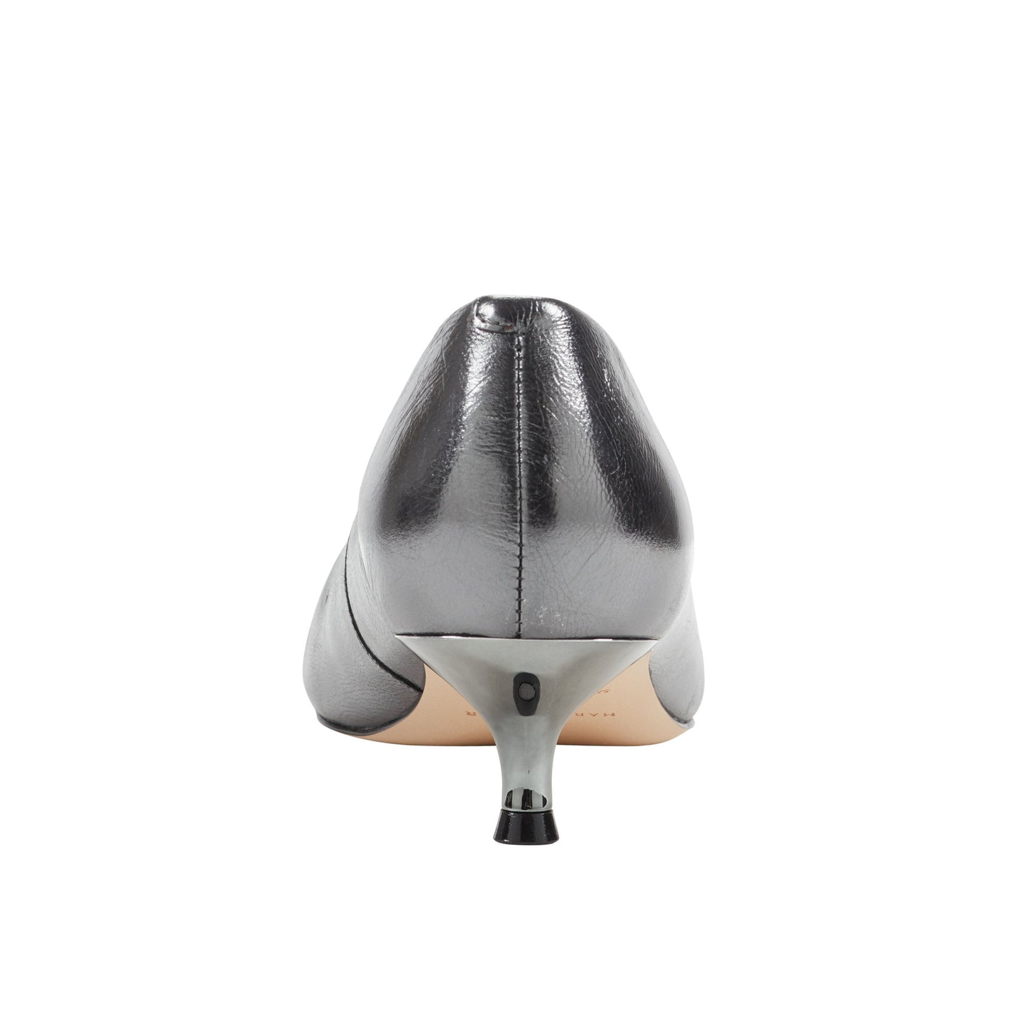Marc Fisher Cecile Leather Kitten Heel Pump - Silver Leather