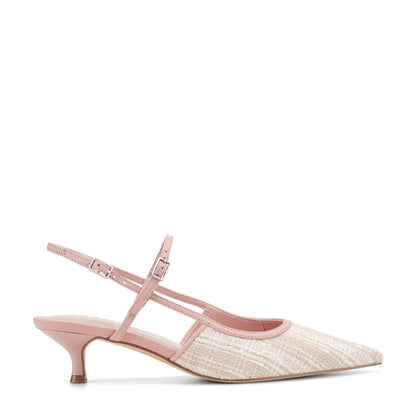 Marc Fisher Ceddy Kitten Heel Slingback Pump - Pink Tweed