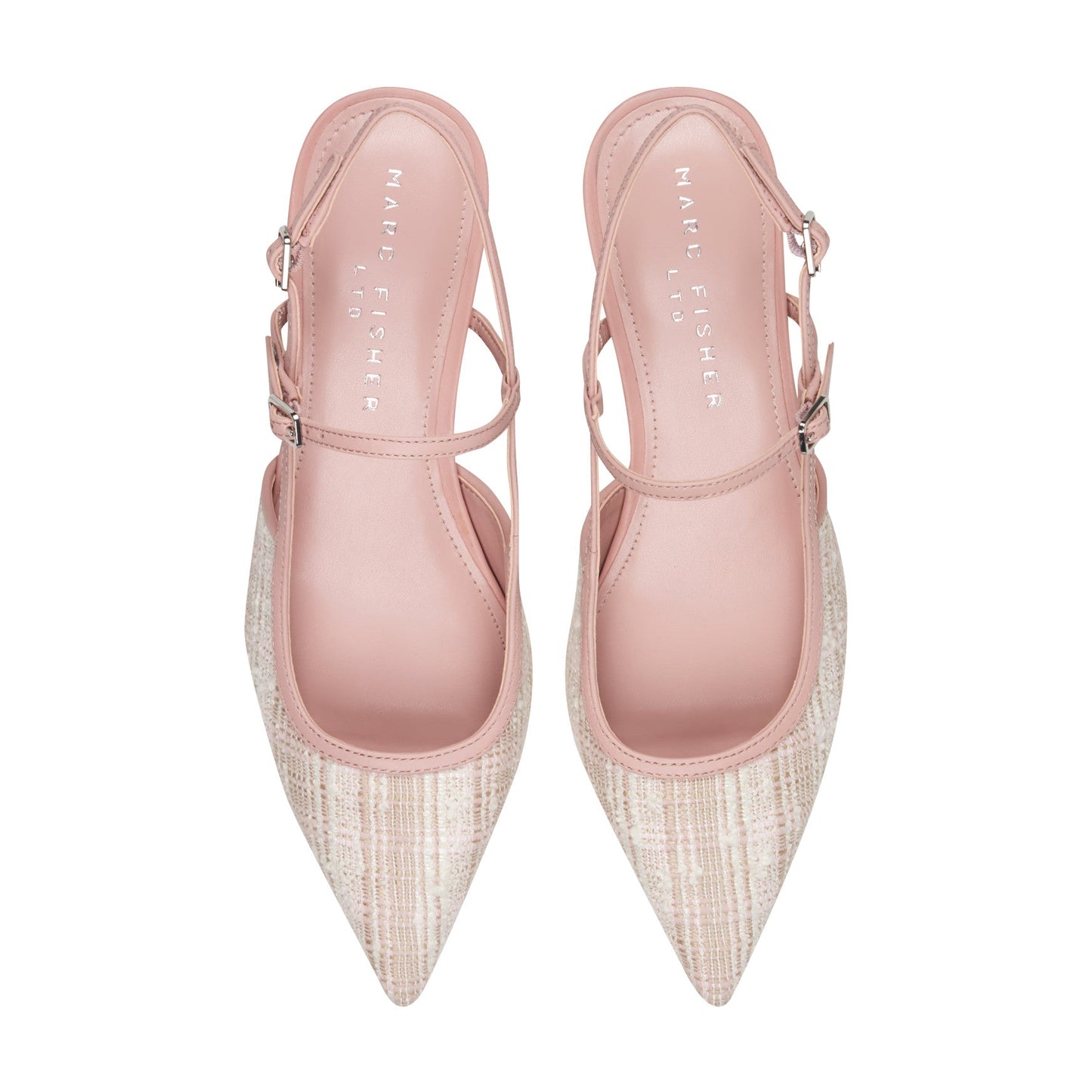 Marc Fisher Ceddy Kitten Heel Slingback Pump - Pink Tweed