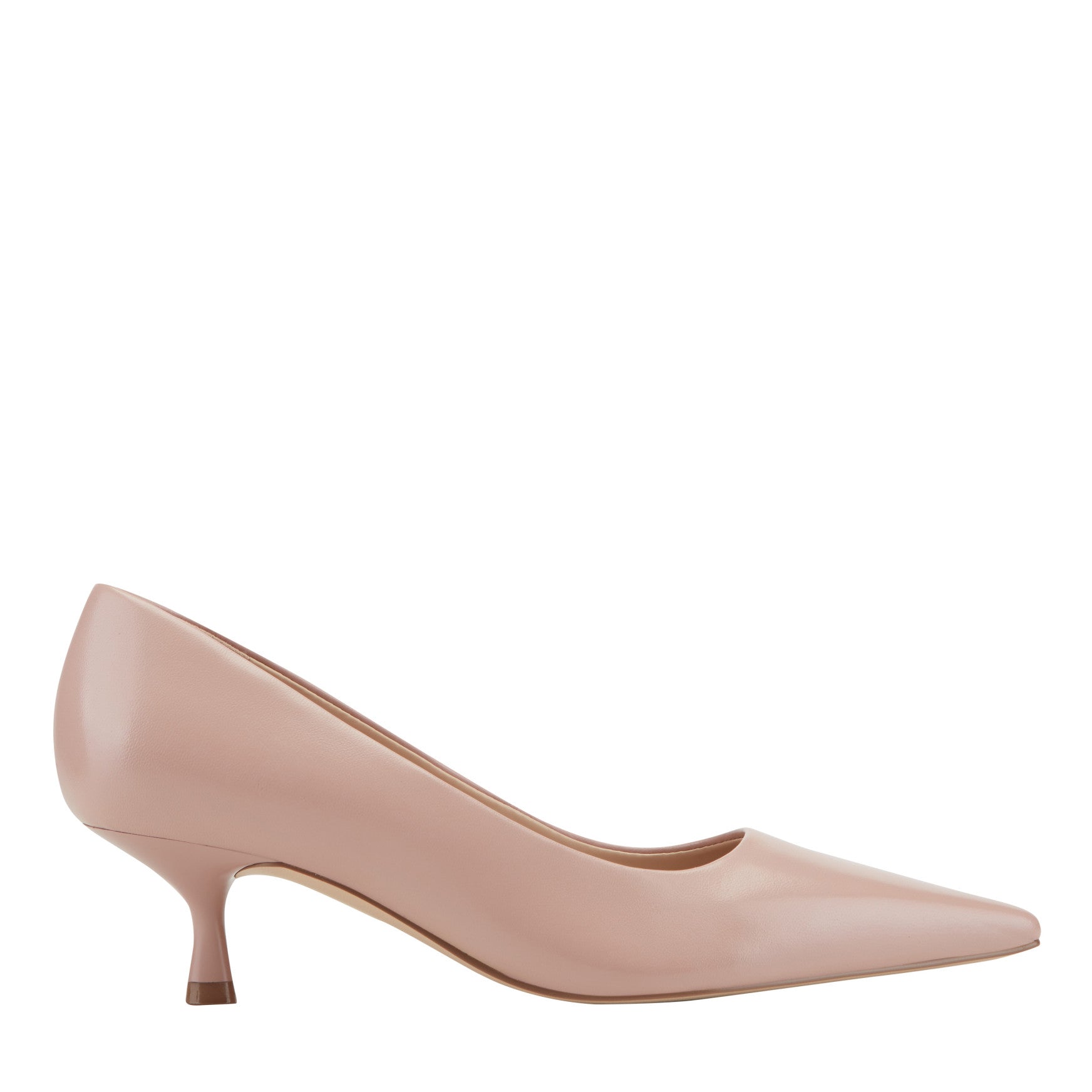 Marc Fisher Calynna Leather Kitten Heel Pump - Light Pink Leather