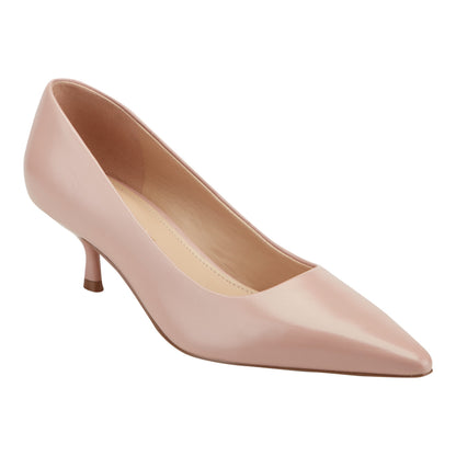 Marc Fisher Calynna Leather Kitten Heel Pump - Light Pink Leather