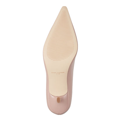 Marc Fisher Calynna Leather Kitten Heel Pump - Light Pink Leather