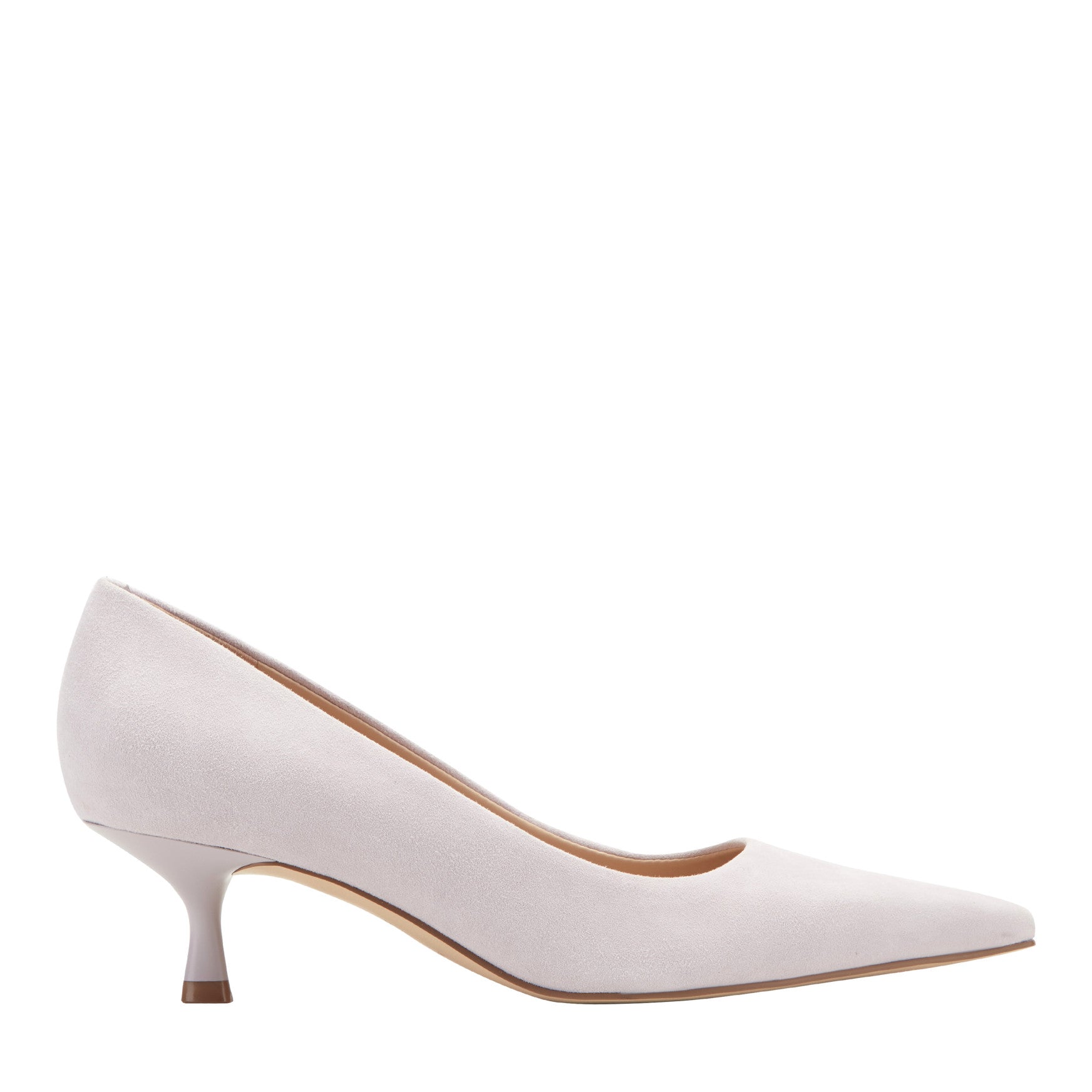 Marc Fisher Calynna Leather Kitten Heel Pump - Lavender Suede