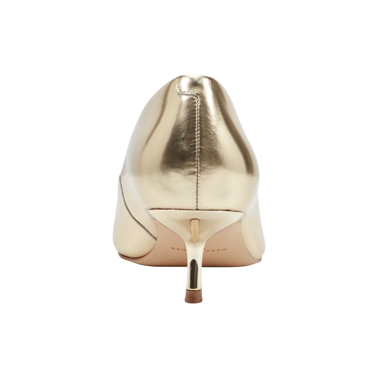 Marc Fisher Calynna Leather Kitten Heel Pump - Gold Leather