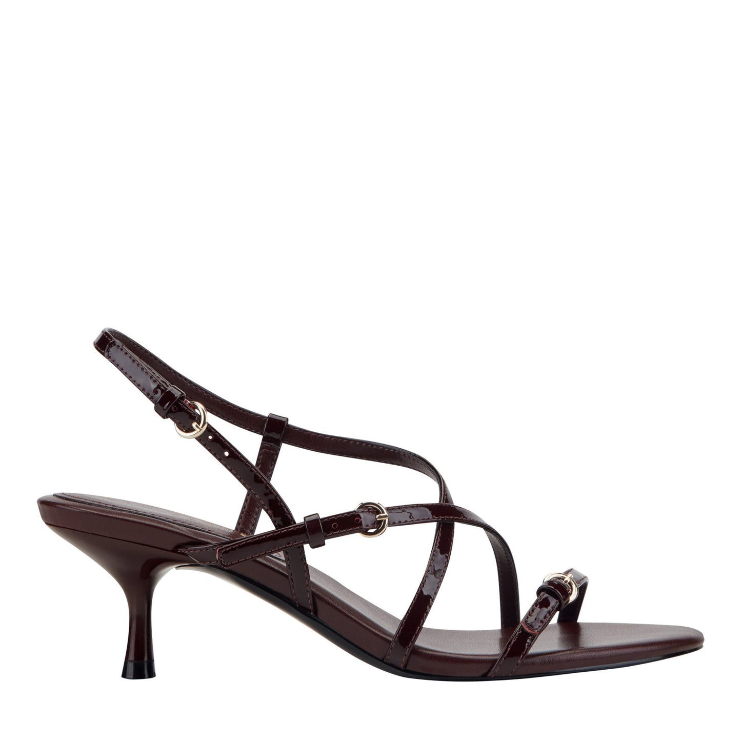 Marc Fisher Nylah Leather Strappy Sandal - Red Patent Leather